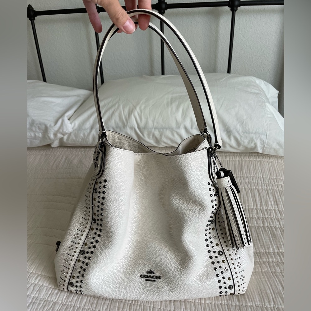 COACH leather studded tote